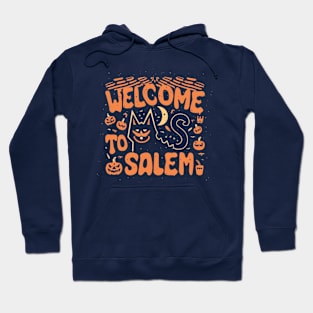 Welcome to Salem Halloween Cat Souvenir Hoodie